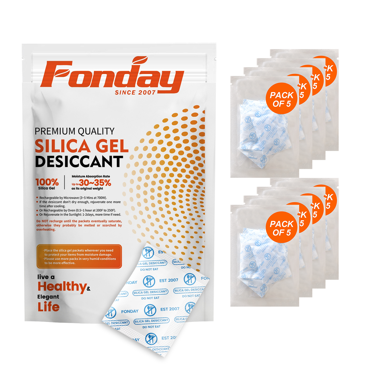 Silica Gel Desiccants Packets