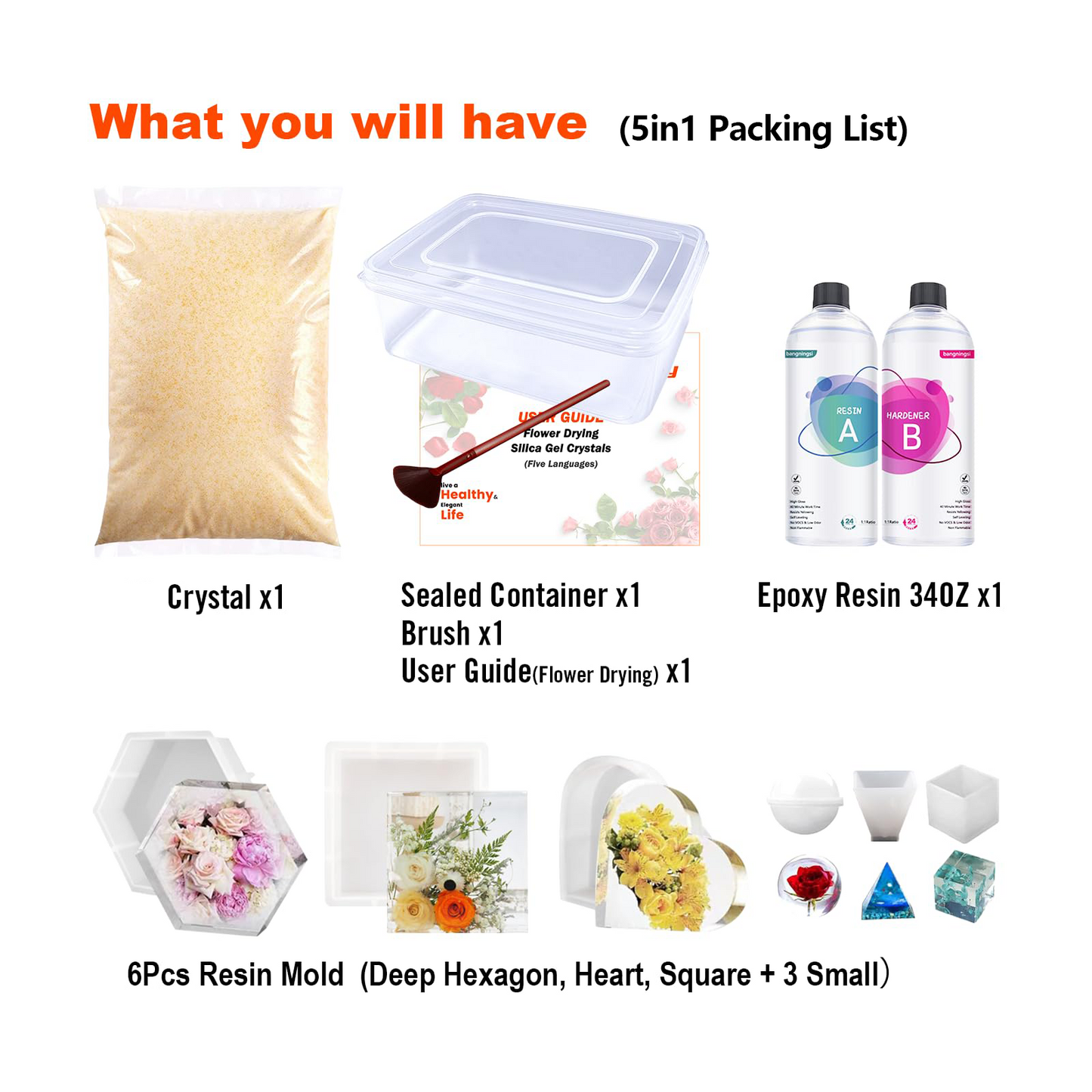 Silica Gel Flower Drying Crystals-3LB-5in1