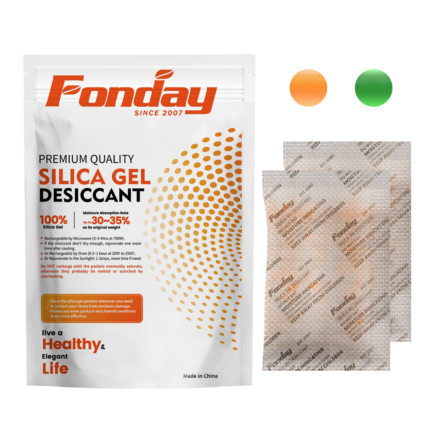 Silica Gel Desiccants Packets with Moisture Indicating-100g*4packs