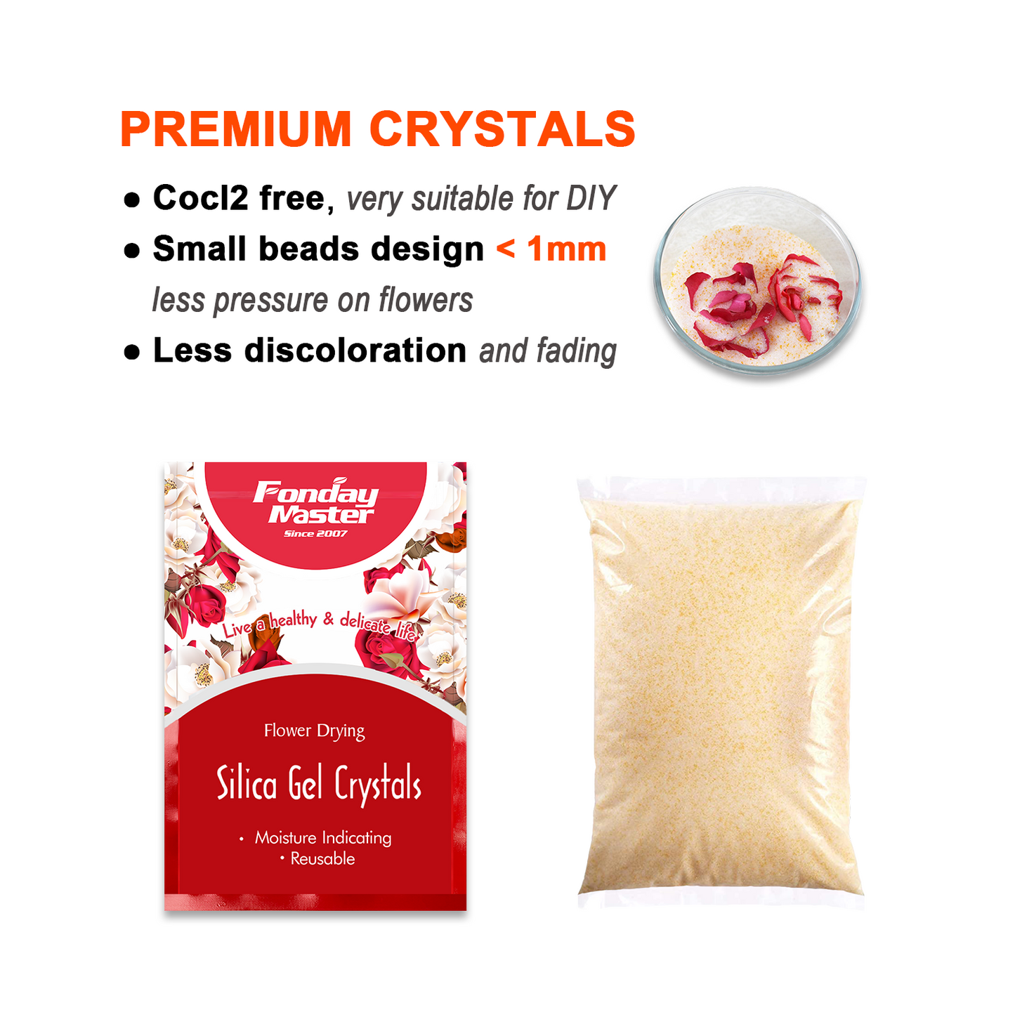 Silica Gel Flower Drying Crystals-5LB+Mold+Resin